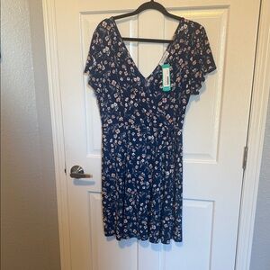 Kaileigh Midnight Blue Floral Midi Dress